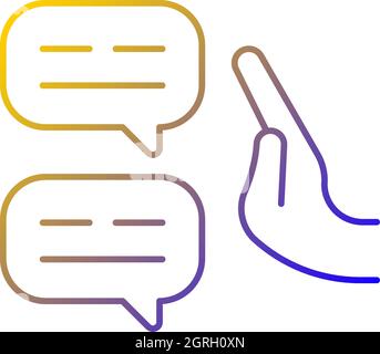 Sceptical view gradient linear vector icon Stock Vector
