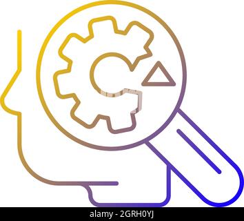 Recognizing weaknesses gradient linear vector icon Stock Vector