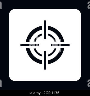 Crosshair reticle icon, simple style Stock Vector