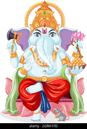 Lord Ganesha cartoon style Stock Vector