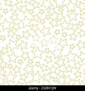 Vector gold glitter stars seamless pattern black background. Backdrop ...