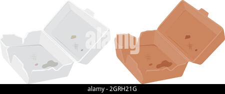 Set of plastic and cardboard box Stock Vector