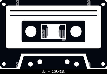 Cassette tape icon, simple style Stock Vector