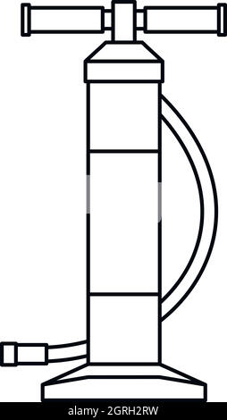 Hand bicycle or car pump icon, outline style Stock Vector