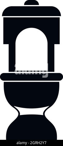 Toilet bowl icon in simple style Stock Vector