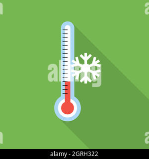 Thermometer icon, flat style Stock Vector