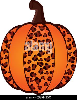 Leopard Pumpkin. Vector Cute Leopard Pumpkin  Stock Vector