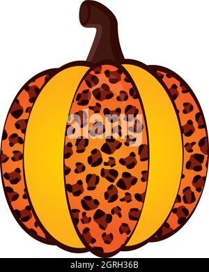 Leopard Pumpkin. Vector Cute Leopard Pumpkin  Stock Vector