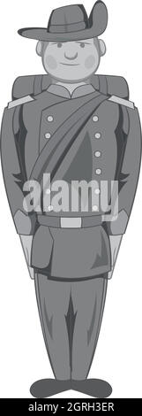 Soldiers in uniform icon, black monochrome style Stock Vector Image ...
