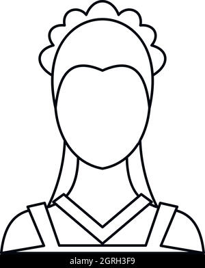 Maid icon, outline style Stock Vector