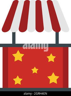 Red carnival fair booth icon, flat style Stock Vector Image & Art - Alamy