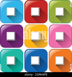 Rounded icons with buttons for fullscreen Stock Vector