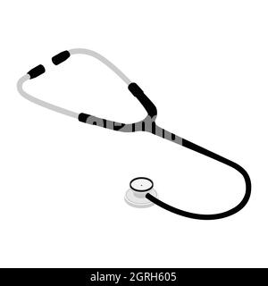 Stethoscope instrument icon isolated on white background isometric view. Vector Stock Vector