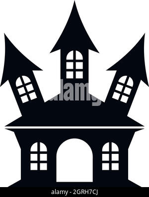 Halloween or witch castle icon, simple style Stock Vector