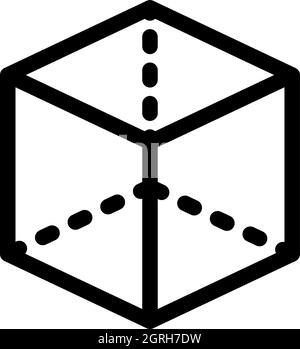 Cube With Projection Icon Stock Vector