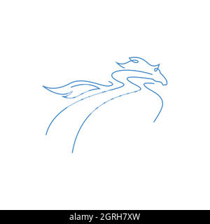 Symbol outline head horse isolated on white background Stock Vector ...