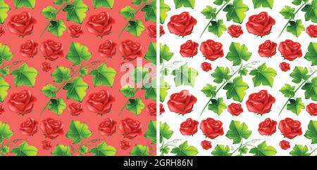 Seamless background template with red roses illustration Stock Vector ...