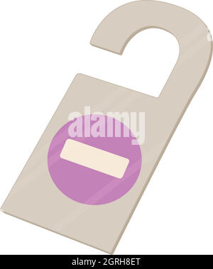 Tag do not disturb in hotel icon, cartoon style Stock Vector