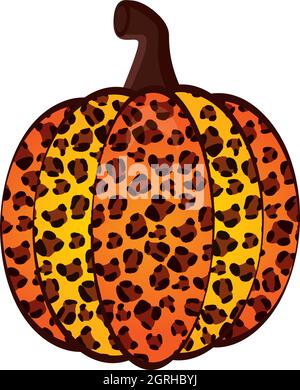Leopard Pumpkin. Vector Cute Leopard Pumpkin  Stock Vector