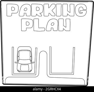 Parking plan icon, isometric 3d style Stock Vector