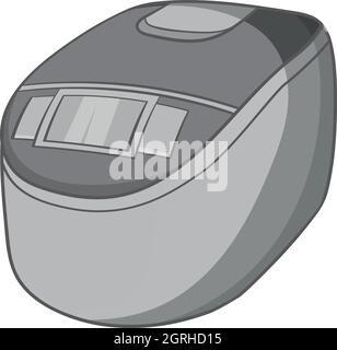 Slow cooker icon, black monochrome style Stock Vector