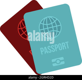Passports icon in flat style Stock Vector