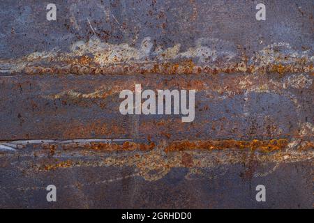Rust on the surface of the old iron sheet Stock Photo