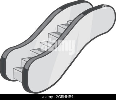 Escalator icon, black monochrome style Stock Vector