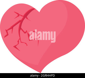 crack heart broken cartoon vector illustration Stock Vector Image & Art ...