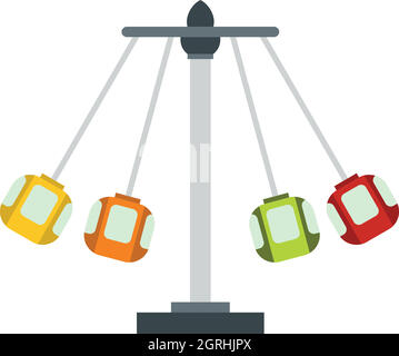 Amusement park swing ride flat vector illustration Stock Vector Image ...