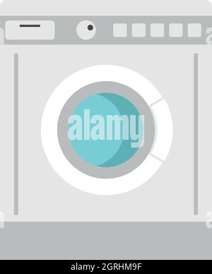Washing machine icon, flat style Stock Vector