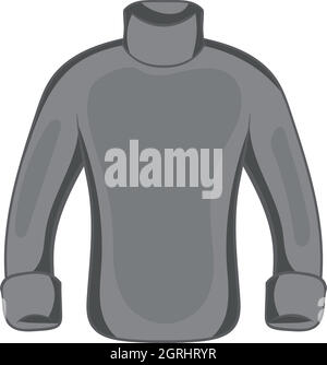 Mens sweater icon, black monochrome style Stock Vector