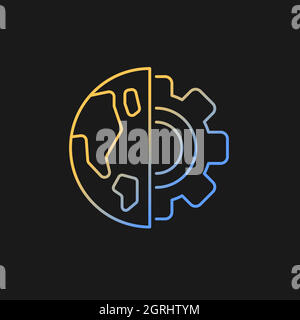 Earth science gradient vector icon for dark theme. Physical environment, solid surface inestigation. World exploration. Thin line color symbol. Modern Stock Vector