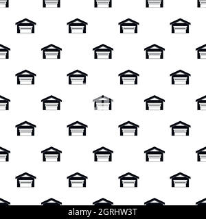 Garage with roof pattern, simple style Stock Vector
