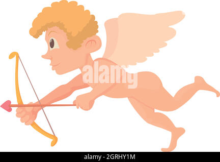 Cupid icon, cartoon style Stock Vector