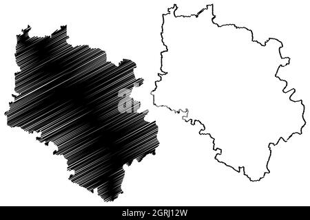 Haveri district (Karnataka State, Republic of India, Belgaum division) map vector illustration, scribble sketch Haveri map Stock Vector