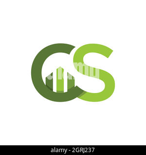 Initial letter CS business and finances logo concept design image. Letter CS with business graphic bars icon vector design Stock Vector