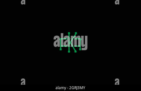 LETTERS AK LOGO DESIGN WITH NEGATIVE SPACE FOR ILLUSTRATION USE Stock Vector
