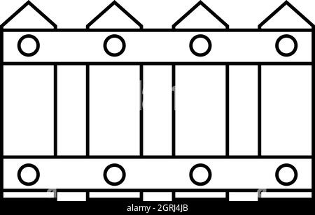 Fence icon, outline style Stock Vector