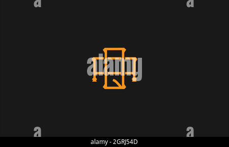 LETTERS AQ LOGO DESIGN WITH NEGATIVE SPACE FOR ILLUSTRATION USE Stock Vector
