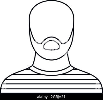 Thief criminal prisioner icon, outline style Stock Vector