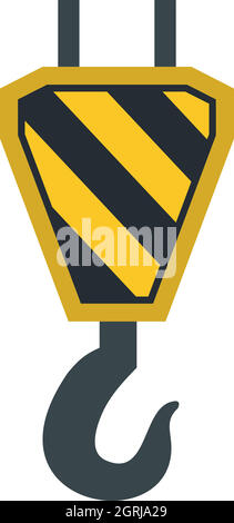 Hook from crane icon, flat style Stock Vector