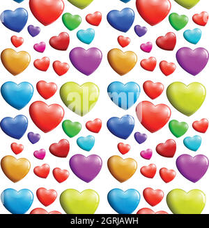 A seamless colorful heart pattern Stock Vector