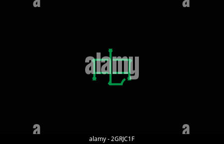LETTERS AL LOGO DESIGN WITH NEGATIVE SPACE FOR ILLUSTRATION USE Stock Vector