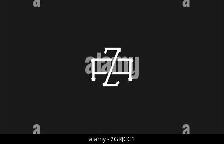 LETTERS AZ LOGO DESIGN WITH NEGATIVE SPACE FOR ILLUSTRATION USE Stock Vector