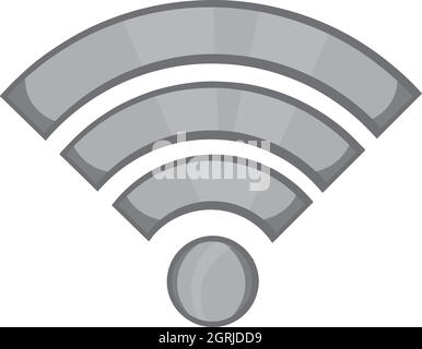 Wi-fi icon, black monochrome style Stock Vector