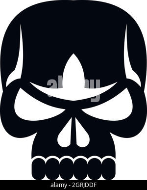 Human skull icon, simple style Stock Vector