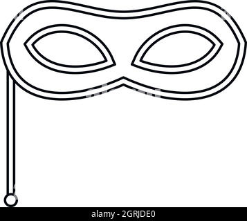 Carnival mask icon, outline style Stock Vector