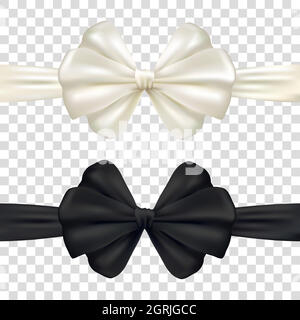 Premium Vector  Shiny black silk ribbon isolated on white background  vector black bow black bow and black ribbon packing element