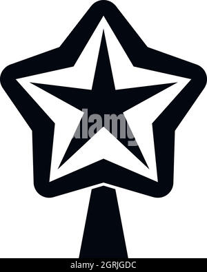 Star for christmass tree icon, simple style Stock Vector